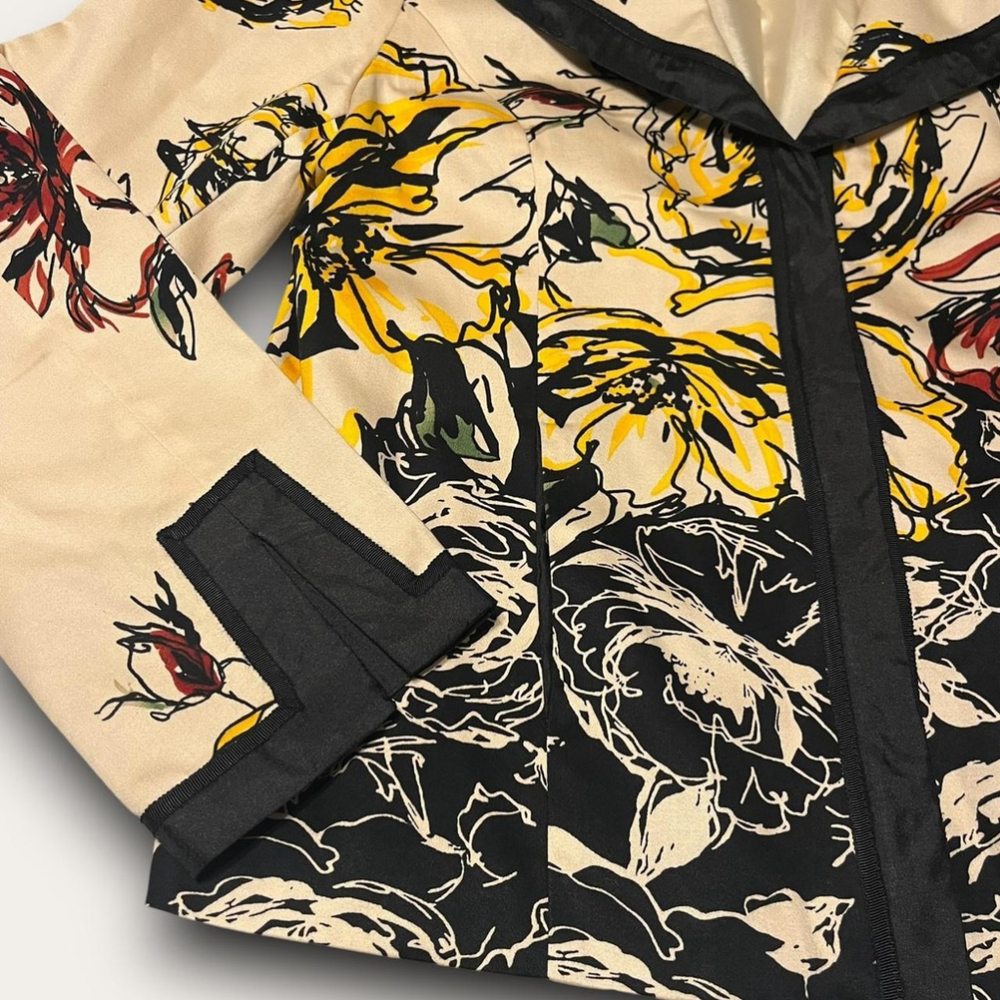 Birch Hill Floral Zip-Up Blazer Jacket Vintage 90s Size Large Boho Workwear - Picture 3 of 8